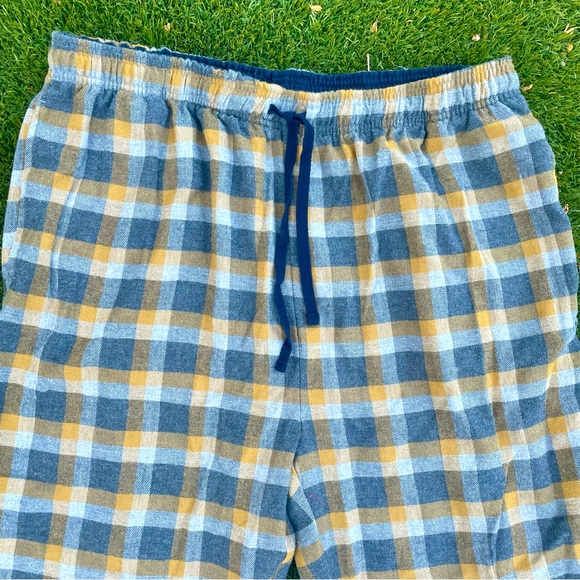 Nautica Pajama Pants Tan Plaid Flannel Drawstring Waist Pockets, Men’s Size XL - Picture 3 of 11